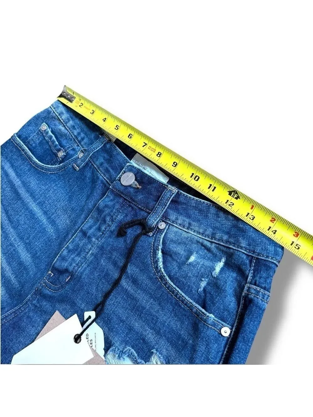 NWT Ban Jara Blue High Rise High Waisted Boho Distress Shorts - Size 9/28